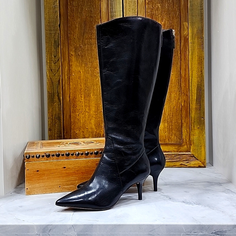 Nine West Womens Tall, Heeled, Back Zipper, black boots, size 5